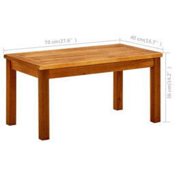 Vidaxl Garden Coffee Table 70X40X36 Cm Solid Acacia Wood - thumbnail 9