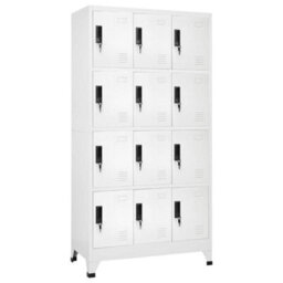 Vidaxl Locker Cabinet White 90X45X180 Cm Steel