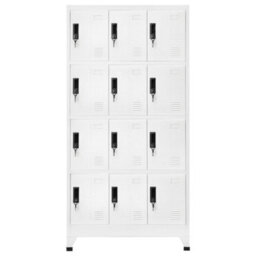 Vidaxl Locker Cabinet White 90X45X180 Cm Steel - thumbnail 2