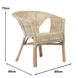 Desser Wicker Loom Chair Small Adults In Natural (H)72Cm X (W)60Cm X (D)60Cm - thumbnail 5