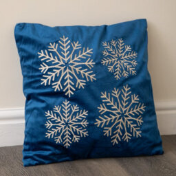 Samuel Alexander 45Cm Sapphire Snowflake Soft Christmas Decorative Cushion - thumbnail 7