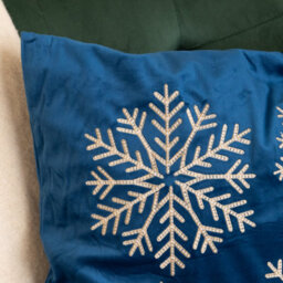 Samuel Alexander 45Cm Sapphire Snowflake Soft Christmas Decorative Cushion - thumbnail 3