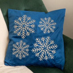 Samuel Alexander 45Cm Sapphire Snowflake Soft Christmas Decorative Cushion - thumbnail 1