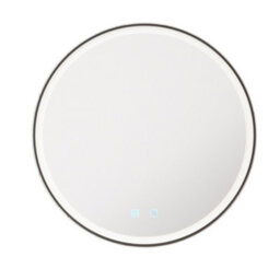 Fnx Bathrooms Georgia 600mm Round Black Frame Led Bathroom Mirror, Tunable White & Demister - thumbnail 2