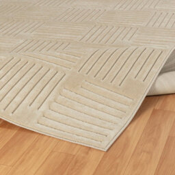 Livabliss Le Mans-Modern Beige 3D High & Low Pile Textured In- & Outdoor Rug 80 X 230 Cm Easy Care, Non Shedding - thumbnail 4