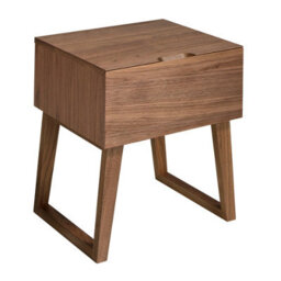 Angel Cerda Elegant Modern Walnut Bedside Table With Storage