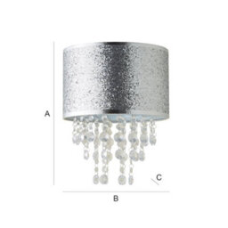 Valuelights Bonita Silver Glitter And Jewel Droplet Ceiling Lamp Shade - thumbnail 8