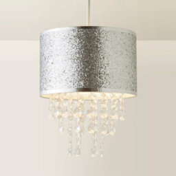 Valuelights Bonita Silver Glitter And Jewel Droplet Ceiling Lamp Shade - thumbnail 3