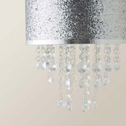 Valuelights Bonita Silver Glitter And Jewel Droplet Ceiling Lamp Shade - thumbnail 4