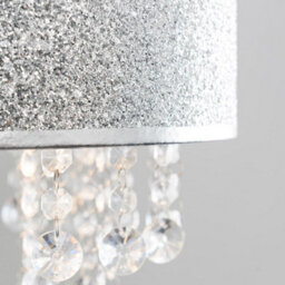 Valuelights Bonita Silver Glitter And Jewel Droplet Ceiling Lamp Shade - thumbnail 6