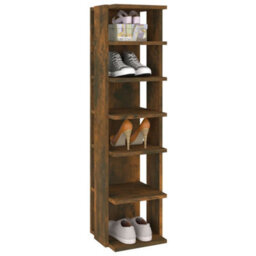 Berkfield Elegant Shoe Rack Smoked Oak 27.5X27X102 Cm Engineered Wood - thumbnail 5