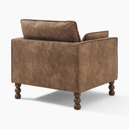 Furniturebox Uk Monroe Brown Faux Leather Armchair - thumbnail 9