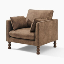 Furniturebox Uk Monroe Brown Faux Leather Armchair - thumbnail 8