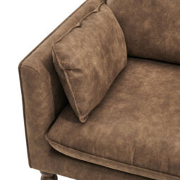 Furniturebox Uk Monroe Brown Faux Leather Armchair - thumbnail 4