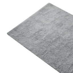 Wyld And Coco Grey Cotton Bath Mat 60 X 90 Cm - Thick Fluffy Pile, Solid Colour - thumbnail 3