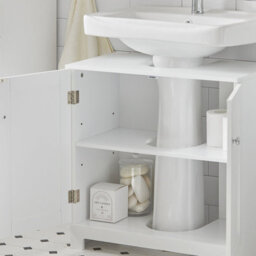 Sobuy Bzr18-Ii-W, Under Sink Cabinet Bathroom Vanity Unit, Suitable For Pedestal Sinks,white,w60Xd30Xh60 - thumbnail 7