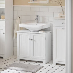 Sobuy Bzr18-Ii-W, Under Sink Cabinet Bathroom Vanity Unit, Suitable For Pedestal Sinks,white,w60Xd30Xh60 - thumbnail 2