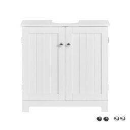 Sobuy Bzr18-Ii-W, Under Sink Cabinet Bathroom Vanity Unit, Suitable For Pedestal Sinks,white,w60Xd30Xh60 - thumbnail 1