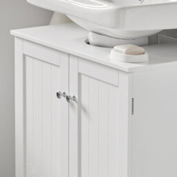 Sobuy Bzr18-Ii-W, Under Sink Cabinet Bathroom Vanity Unit, Suitable For Pedestal Sinks,white,w60Xd30Xh60 - thumbnail 6