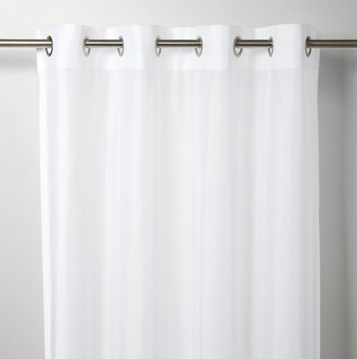 GoodHome Kymbe White Plain Daylight Eyelet Voile Curtain (W)140Cm (L)260Cm, Single - image 1