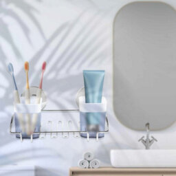 Suction Toothbrush Holder Wall Mount No-Drill - thumbnail 4