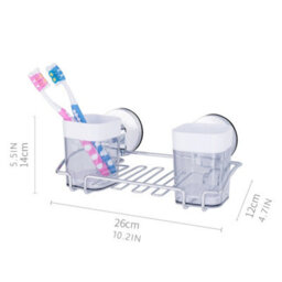 Suction Toothbrush Holder Wall Mount No-Drill - thumbnail 2