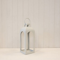 Satchville Off White Metal Open Faced Lantern - thumbnail 1