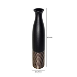 Vanity Living 80.5Cm Black And Textured Bronze Ceramic Vase, Large Decorative Floor Vase For Living Room - thumbnail 2