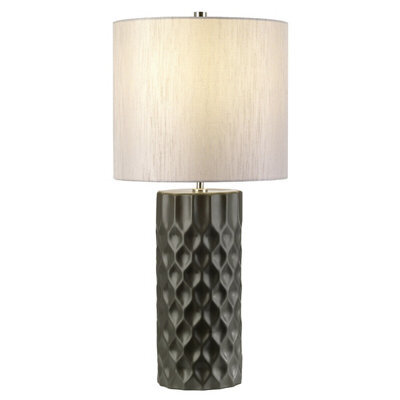 Stylish Graphite Finish Table Lamp With Steel Shade And Polished Nickel Finial - image 1