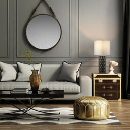Stylish Graphite Finish Table Lamp With Steel Shade And Polished Nickel Finial - thumbnail 3
