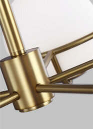 Elegant 5-Bulb Chandelier Pendant Light In Burnished Brass With Led G9 Bulbs - thumbnail 2