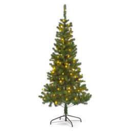 Snowtime 180Cm (6Ft) Pre-Lit Fir Artificial Christmas Tree With 100 Led Warm White Lights - thumbnail 1