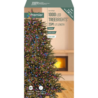 Premier Decorations Limited Premier - 1000 Led Rainbow (Purple, Pink, Turquoise, Orange) Multi-Action Treebrights With Timer, 25M - image 1