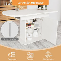 Btm Extendable Oval Dining Table 110 To 130X70Cm With Storage, Spacesaving Modern Design, White Or Silver - thumbnail 7
