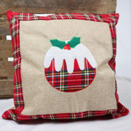 Shatchi Hessian Home Bedroom Office Decorations Burlap Cotton Linen Printed Pillow Covers Christmas Pudding 40X40Cm 40X40Cm - thumbnail 2