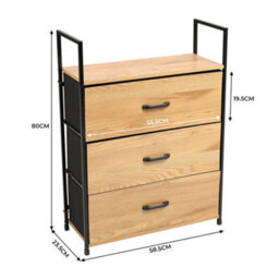 Thehotsale 3-Drawer Chest 80Cm H X 58.5Cm W X 23.5Cm D - thumbnail 7