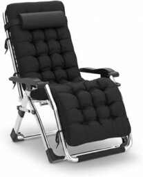 Extra Wide Zero Gravity Reclining Chair 74Cm Foldable Outdoor Lounger With Cushion & Cup Holder, Adjustable Heavy Duty Sun Chair - thumbnail 1