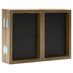 Berkfield Trifold Photo Frame Collage Light Brown 22X15 Cm+2X - thumbnail 4