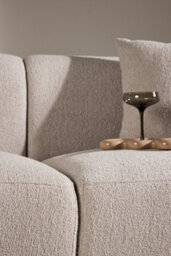 3 Seater Curved Beige Boucle Modular Sofa,  2 Piece Contemporary Sectional With Pillows In Beige Boucle - thumbnail 3