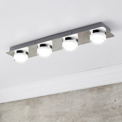 Litecraft Bolton Chrome 4 Light Led Bathroom Ceiling Spotlight Bar - image 1