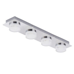 Litecraft Bolton Chrome 4 Light Led Bathroom Ceiling Spotlight Bar - thumbnail 2