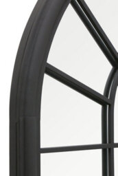 Mirroroutlet The Somerley Large Rustic Black Framed Arched Leaner Metal Wall Mirror 160Cm X 91Cm - thumbnail 4