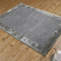 Silver Bordered Wool Handmade Modern Easy To Clean Handmade Rug For Dining Room Bedroom And Living Room-120Cm X 170Cm - thumbnail 2