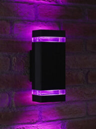 Auraglow Remote Control Colour Changing Up & Down Wall Light - Dorchester - Silver - thumbnail 9