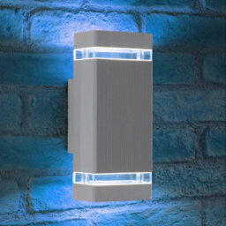 Auraglow Remote Control Colour Changing Up & Down Wall Light - Dorchester - Silver - thumbnail 2