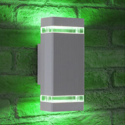 Auraglow Remote Control Colour Changing Up & Down Wall Light - Dorchester - Silver - thumbnail 3