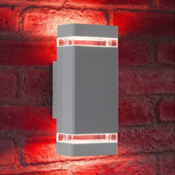 Auraglow Remote Control Colour Changing Up & Down Wall Light - Dorchester - Silver - thumbnail 6