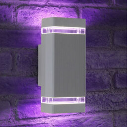 Auraglow Remote Control Colour Changing Up & Down Wall Light - Dorchester - Silver - thumbnail 5