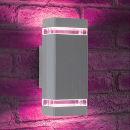 Auraglow Remote Control Colour Changing Up & Down Wall Light - Dorchester - Silver - thumbnail 4