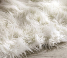 White Faux Sheepskin Rug - Deep Pile Fluffy Shaggy Area Rugs Or Sofa Chair Bench Cover Throw - Measures 90 X 60Cm - thumbnail 2